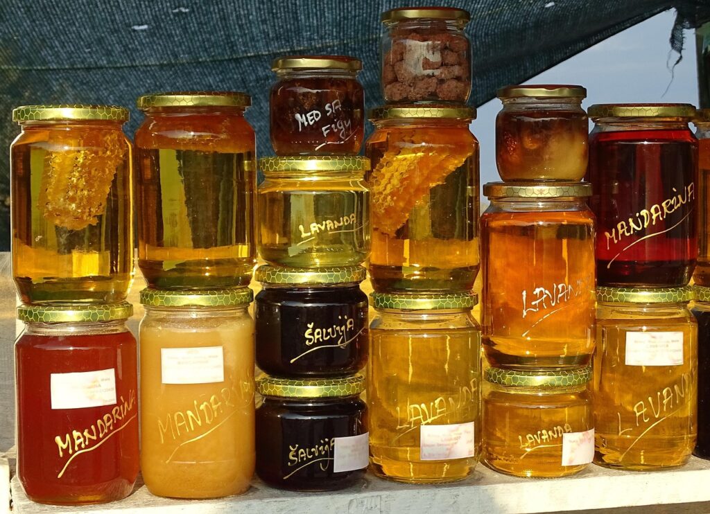 honey, honey jar, glass, market, food, filled, meal, sugar, sweeteners, cute, honey, honey, honey, honey, honey, honey jar